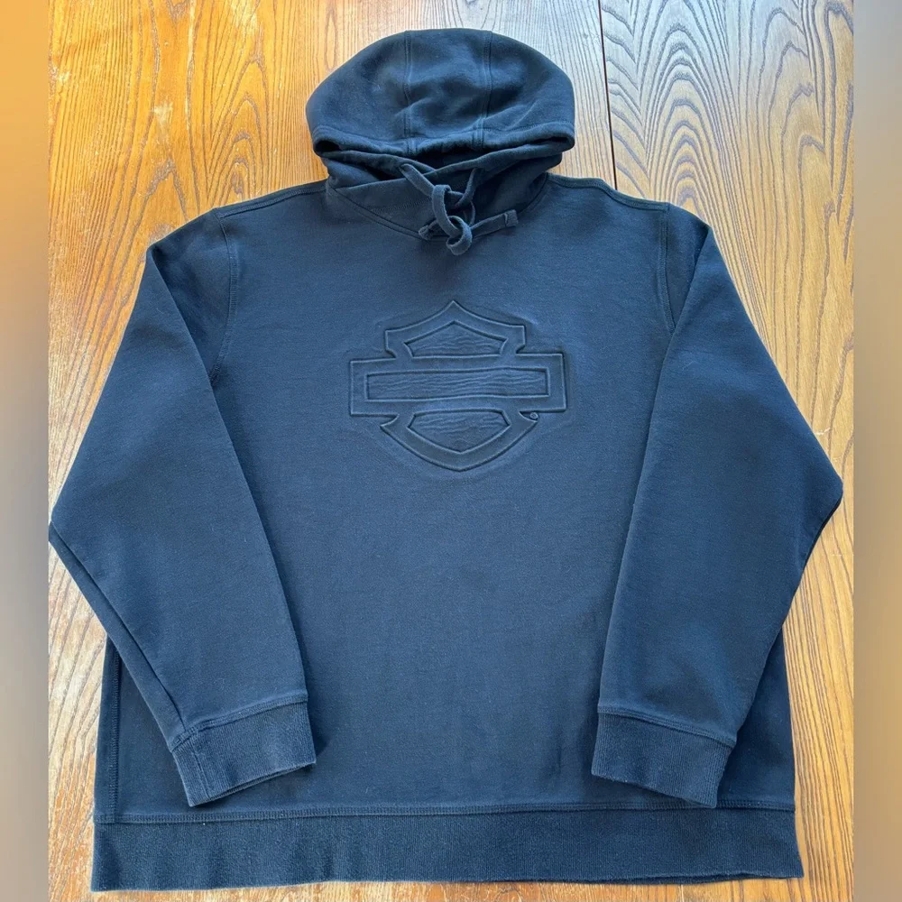 Men’s Harley-Davidson Embossed Logo Slim fit Pullover Hoodie sz 2XL - Picture 4 of 7
